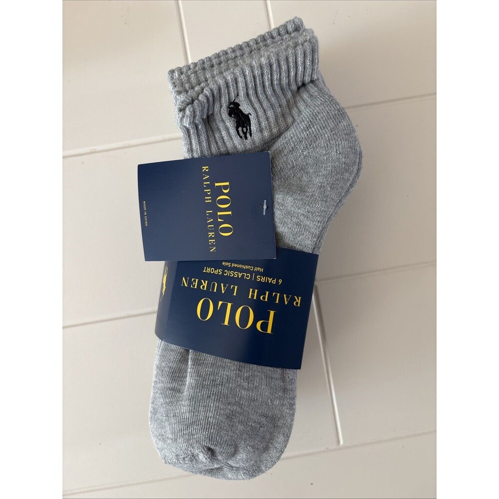 Polo Ralph Lauren Men’s Low-Cut/Ankle Socks 6 Pair Gray Size 10–13
